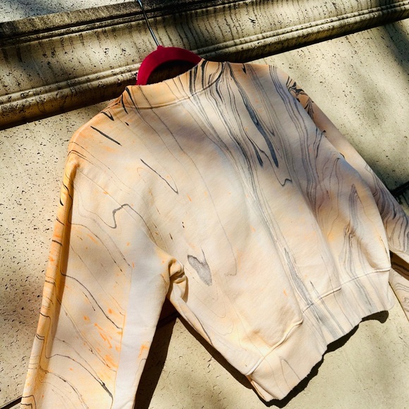 Cotton Citizen ✨ Milan Orange tie-dye cropped sweatshirt ✨ Size XS - Picture 9 of 12